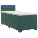 vidaXL Boxspring ágy matraccal és LED-del Sötétzöld 80 x 200 cm