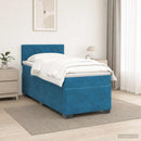 vidaXL Boxspring ágy matraccal és LED-del Kék 90 x 190 cm Bársony
