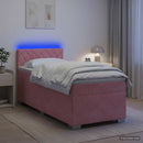vidaXL Boxspring ágy matraccal és LED-del Rózsaszín 80 x 200 cm