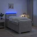 vidaXL Boxspring ágy matraccal és LED-del Világosszürke 100 x 200 cm