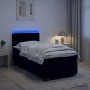 vidaXL Boxspring ágy matraccal és LED-del Fekete 80 x 200 cm Bársony