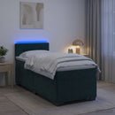 vidaXL Boxspring ágy matraccal és LED-del Sötétzöld 100 x 200 cm