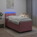 vidaXL Boxspring ágy matraccal és LED-del Rózsaszín 100 x 200 cm
