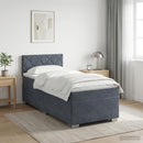 vidaXL Boxspring ágy matraccal és LED-del Sötétszürke 100 x 200 cm