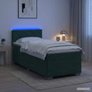 vidaXL Boxspring ágy matraccal és LED-del Sötétzöld 80 x 200 cm