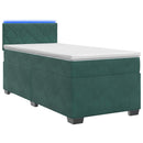 vidaXL Boxspring ágy matraccal és LED-del Sötétzöld 80 x 200 cm
