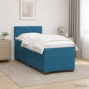 vidaXL Boxspring ágy matraccal és LED-del Kék 100 x 200 cm Bársony