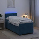 vidaXL Boxspring ágy matraccal és LED-del Kék 100 x 200 cm Bársony