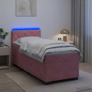 vidaXL Boxspring ágy matraccal és LED-del Rózsaszín 100 x 200 cm