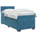vidaXL Boxspring ágy matraccal és LED-del Kék 90 x 190 cm Bársony