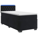 vidaXL Boxspring ágy matraccal és LED-del Fekete 90 x 200 cm Bársony
