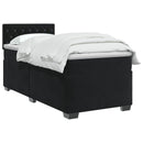 vidaXL Boxspring ágy matraccal és LED-del Fekete 90 x 200 cm Bársony
