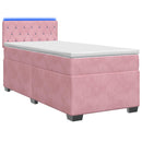 vidaXL Boxspring ágy matraccal és LED-del Rózsaszín 90 x 200 cm