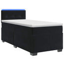 vidaXL Boxspring ágy matraccal és LED-del Fekete 100 x 200 cm Bársony
