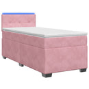 vidaXL Boxspring ágy matraccal és LED-del Rózsaszín 100 x 200 cm