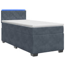 vidaXL Boxspring ágy matraccal és LED-del Sötétszürke 100 x 200 cm