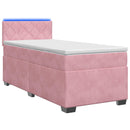 vidaXL Boxspring ágy matraccal és LED-del Rózsaszín 100 x 200 cm
