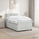 vidaXL Boxspring ágy matraccal és LED-del Világosszürke 120 x 190 cm