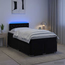 vidaXL Boxspring ágy matraccal és LED-del Fekete 120 x 190 cm Bársony