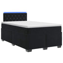 vidaXL Boxspring ágy matraccal és LED-del Fekete 120 x 190 cm Bársony