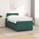vidaXL Boxspring ágy matraccal és LED-del Sötétzöld 120 x 190 cm