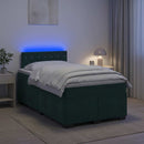 vidaXL Boxspring ágy matraccal és LED-del Sötétzöld 120 x 190 cm