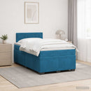 vidaXL Boxspring ágy matraccal és LED-del Kék 120 x 200 cm Bársony