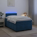 vidaXL Boxspring ágy matraccal és LED-del Kék 120 x 190 cm Bársony