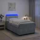 vidaXL Boxspring ágy matraccal és LED-del Világosszürke 120 x 190 cm