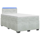 vidaXL Boxspring ágy matraccal és LED-del Világosszürke 120 x 190 cm