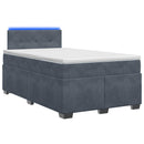 vidaXL Boxspring ágy matraccal és LED-del Sötétszürke 120 x 190 cm
