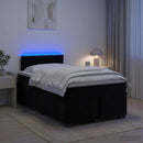 vidaXL Boxspring ágy matraccal és LED-del Fekete 120 x 190 cm Bársony