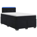 vidaXL Boxspring ágy matraccal és LED-del Fekete 120 x 190 cm Bársony
