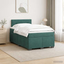 vidaXL Boxspring ágy matraccal és LED-del Sötétzöld 120 x 190 cm