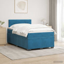 vidaXL Boxspring ágy matraccal és LED-del Kék 120 x 190 cm Bársony