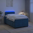 vidaXL Boxspring ágy matraccal és LED-del Kék 120 x 190 cm Bársony