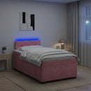 vidaXL Boxspring ágy matraccal és LED-del Rózsaszín 120 x 190 cm
