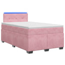 vidaXL Boxspring ágy matraccal és LED-del Rózsaszín 120 x 190 cm