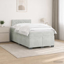 vidaXL Boxspring ágy matraccal és LED-del Világosszürke 120 x 190 cm