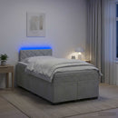 vidaXL Boxspring ágy matraccal és LED-del Világosszürke 120 x 200 cm