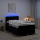 vidaXL Boxspring ágy matraccal és LED-del Fekete 120 x 190 cm Bársony