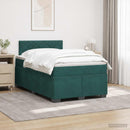 vidaXL Boxspring ágy matraccal és LED-del Sötétzöld 120 x 190 cm