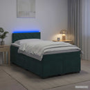 vidaXL Boxspring ágy matraccal és LED-del Sötétzöld 120 x 190 cm