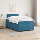 vidaXL Boxspring ágy matraccal és LED-del Kék 120 x 190 cm Bársony