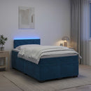 vidaXL Boxspring ágy matraccal és LED-del Kék 120 x 190 cm Bársony
