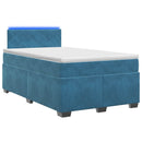 vidaXL Boxspring ágy matraccal és LED-del Kék 120 x 190 cm Bársony