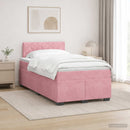 vidaXL Boxspring ágy matraccal és LED-del Rózsaszín 120 x 200 cm