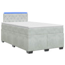 vidaXL Boxspring ágy matraccal és LED-del Világosszürke 120 x 200 cm