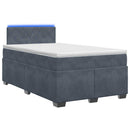 vidaXL Boxspring ágy matraccal és LED-del Sötétszürke 120 x 200 cm