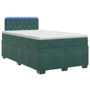vidaXL Boxspring ágy matraccal és LED-del Sötétzöld 120 x 200 cm